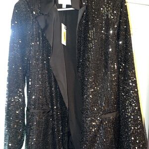 Gibson Latimer Black Sequin Blazer Jacket